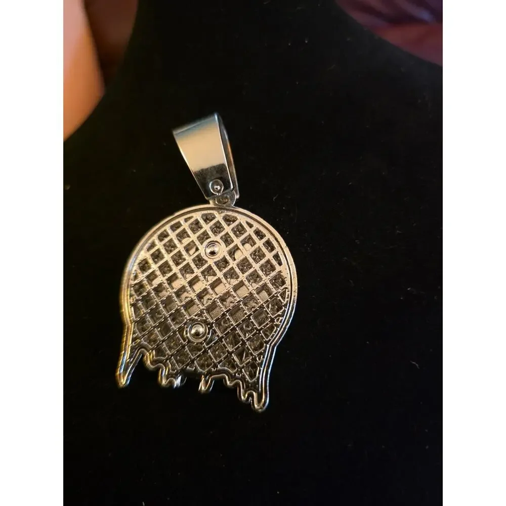 2 Inch Dripping Smiley Face Pendant with Rhinestones C